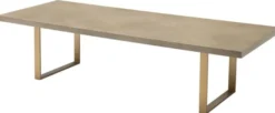 Casa Padrino Esstisch Küchentisch Braun / Messing 300 x 115 x H. 75 cm - Luxus Küchenmöbel