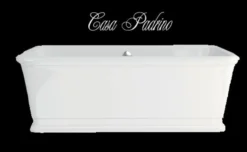 Casa Padrino freistehende Badewanne BLon, rechteckiges Retro Design, Weiß, 1800 x 850 x 630 mm