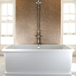 Casa Padrino freistehende Badewanne BLon, rechteckiges Retro Design, Weiß, 1800 x 850 x 630 mm