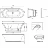Casa Padrino freistehende Badewanne Modell BBri im Retro Design Weiß 1700 x 750 x 620 mm