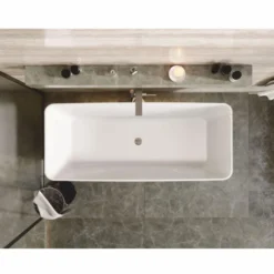 Casa Padrino Freistehende Luxus Badewanne Hochglanz Weiß 180 cm - Badezimmer Möbel