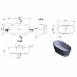Casa Padrino Freistehende Luxus Art Deco Badewanne Matt Weiß 160 cm