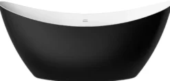 Casa Padrino Freistehende Luxus Acryl Badewanne Schwarz / Weiß 173 x 73 x H. 75 cm - Luxus Bad Accessoires - Luxus Kollektion
