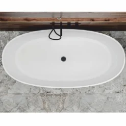 Casa Padrino Freistehende Luxus Badewanne Hochglanz Weiß 169,4 cm - Badezimmer Möbel