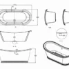 Casa Padrino freistehende Retro Badewanne Modell BAdm180 in Weiß, 1800 x 885 x 745 mm