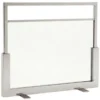 Casa Padrino Funkenschutz Feuerschirm Silber 80 x H. 68 cm - Luxus Kaminschirm aus Glas und Stahl