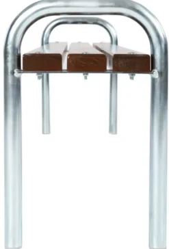 Casa Padrino Gartenbank Dunkelbraun / Silber 180 cm