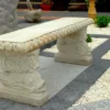 Casa Padrino Gartenbank im orientalischen Stil Weißgrau 140 x 38 x H. 50 cm - Parkbank - Garten Sitzbank - Garten & Terrassen Möbel