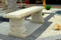 Casa Padrino Gartenbank im orientalischen Stil Weißgrau 140 x 38 x H. 50 cm - Parkbank - Garten Sitzbank - Garten & Terrassen Möbel