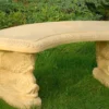 Casa Padrino Gartenbank / Parkbank Sandfarben 138 x 45 x H. 49 cm - Gebogene Garten Sitzbank im Orientalischen Stil - Gartenmöbel