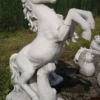 Casa Padrino Gartendeko Skulptur Pferd Grau 47 x 28 x H. 100 cm - Garten Deko Stein Figur - Garten Stein Skulpturen - Garten Deko Accessoires