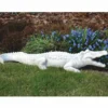 Casa Padrino Garten Deko Skulptur Krokodil Weiß 110 cm - Garten Figur