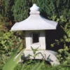 Casa Padrino Garten Leuchte im Japanischen Stil Pagode Weiß H. 53 cm - Garten Beleuchtung