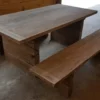 Casa Padrino Gartenmöbel Set Rustikal - Tisch + 2 Garten Bänke (Länge 200 cm) - Eiche Massivholz - Echtholz Möbel Massiv