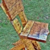Casa Padrino Gartenmöbel Set Rustikal 1 Tisch + 4 Stühle - Eiche Massivholz - 100x100x80 cm