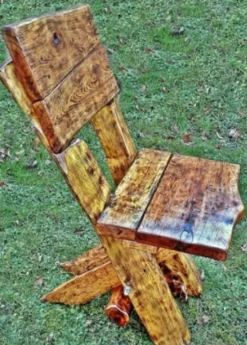 Casa Padrino Gartenmöbel Set Rustikal 1 Tisch + 4 Stühle - Eiche Massivholz - 100x100x80 cm