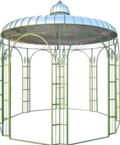 Casa Padrino Gartenpavillon Ø 325 x H. 350 cm - verschiedene Farben - Pavillon aus Schmiedeeisen mit verzinktem Blechdach