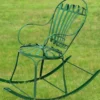 Casa Padrino Garten Schaukelstuhl 46 x 130 x H. 95 cm - verschiedene Farben - Handgefertigte Gartenmöbel aus Schmiedeeisen
