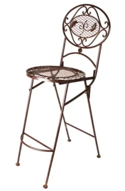 Casa Padrino Gartenstuhl Antik Braun Breite 40 cm, Höhe 107 cm - Art Deco Möbel
