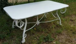 Casa Padrino Gartentisch aus Schmiedeeisen - verschiedene Farben - 120 cm x 70 cm x H45 cm - Luxus Gartenmöbel