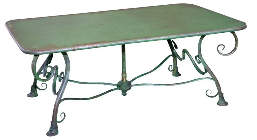 Casa Padrino Gartentisch aus Schmiedeeisen - verschiedene Farben - 120 cm x 70 cm x H45 cm - Luxus Gartenmöbel