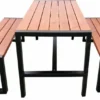 Casa Padrino Gartentisch mit 2 Sitzbänken Braun / Schwarz - Garten Möbel
