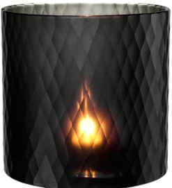 Casa Padrino Glas Teelichthalter Schwarz Ø 20 x H. 20 cm - Luxus Windlicht