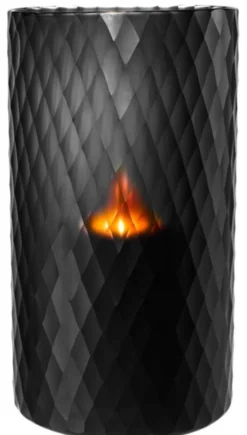 Casa Padrino Glas Teelichthalter Schwarz Ø 20 x H. 36 cm - Luxus Windlicht