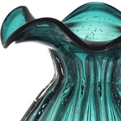 Casa Padrino Glas Vase / Blumenvase Grün Ø 26 x H. 33 cm - Luxus Wohnzimmer Deko