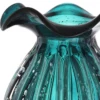 Casa Padrino Glas Vase / Blumenvase Grün Ø 23 x H. 27 cm - Luxus Wohnzimmer Deko