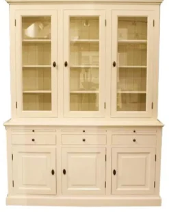 Casa Padrino großer Shabby Chic Landhaus Stil Buffetschrank mit 4 Türen und 3 Schubladen - Kiefer & MDF, 180 x 50/40 x 220 cm