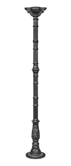 Casa Padrino Gusseisen Säule Schwarz H. 184 cm - Prunkvolle Gartensäule mit Kapitell - Garten & Terrassen Deko