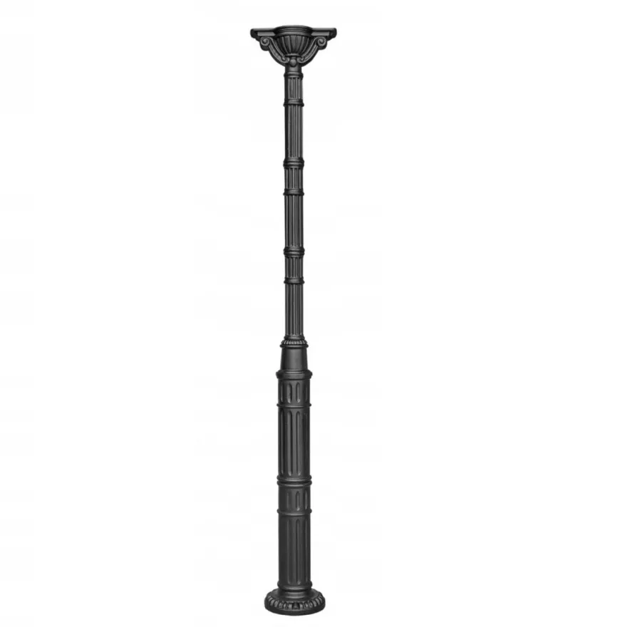 Casa Padrino Gusseisen Säule Schwarz H. 280 cm - Prunkvolle Gartensäule mit Kapitell - Garten & Terrassen Deko