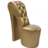 Casa Padrino High Heel Sessel moderner Designer Sessel mit Dekosteinen in Gold, 105 x 40 x 85 cm