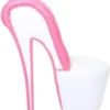 Casa Padrino High Heel Sessel mit Dekosteinen in Weiß / Rosa, H 105 cm x B 40 cm x T 85 cm - Designer Sessel