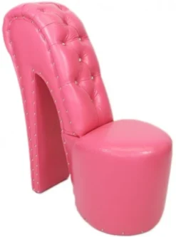 Casa Padrino High Heel Sessel mit Dekosteinen in Rosa - Designer Sessel im Schuh Design - 105 x 40 x 85 cm