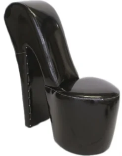 Casa Padrino High Heel Sessel Schwarz Lack Luxus Design - Designer Sessel - 105 x 40 x 85 cm