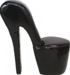 Casa Padrino High Heel Sessel Schwarz Lack Luxus Design - Designer Sessel - 105 x 40 x 85 cm