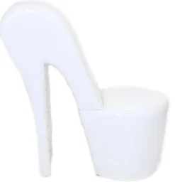 Casa Padrino High Heel Sessel Weiß Lack Luxus Design - Designer Sessel - Club Möbel - Schuh Stuhl Sessel - 105 x 40 x 85 cm