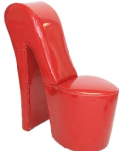 Casa Padrino High Heel Sessel Rot Lack Luxus Design – Designer Sessel Club Möbel Schuh Stuhl – 105 x 40 x 85 cm