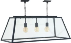 Casa Padrino Hängelampe Zink 100 x 38 x H. 36 cm - Luxus Hängeleuchte