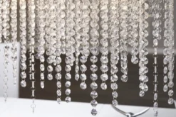 Casa Padrino Hängeleuchte Bling Bling - Luxuriöse Deckenlampe in Chrom mit klaren Strasssteinen, 80 x 45 x 30 cm