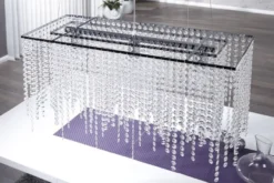 Casa Padrino Hängeleuchte Bling Bling - Luxuriöse Deckenlampe in Chrom mit klaren Strasssteinen, 80 x 45 x 30 cm