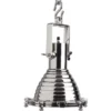 Casa Padrino Hängeleuchte Deckenleuchte Nickel Finish Industrial Design - Industrie Lampe Leuchte Industrieleuchte, Durchmesser 35 cm, Höhe 48 cm