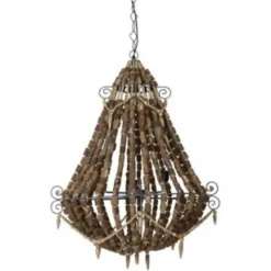Casa Padrino Hängeleuchte Deckenleuchte Industrie-Stil in Braun, Durchmesser 81 x H 102 cm
