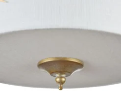 Casa Padrino Hängeleuchte Farnblatt Design Gold / Weiß Ø 24,5 x H. 19,5 cm - Luxus Hotel Beleuchtung