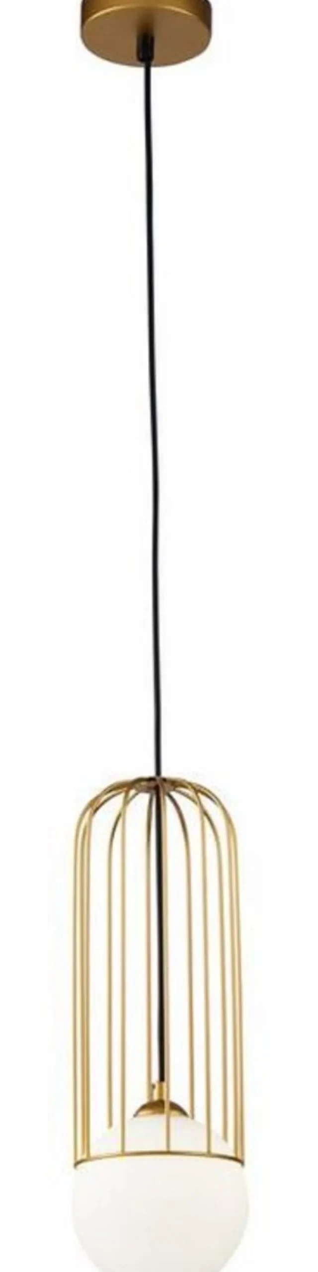 Casa Padrino Hängeleuchte Gold / Weiß Ø 12 x H. 35 cm - Höhenverstellbare Pendelleuchte mit kugelförmigem Lampenschirm aus Mattglas