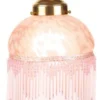Casa Padrino Hängeleuchte im Landhausstil mit Glasfransen, Gold und Rosa, Durchmesser 20 cm
