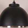 Casa Padrino Hängeleuchte Industrie Design Schwarz / Innen vernickelt, 45 cm Durchmesser