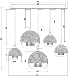 Casa Padrino Hängeleuchte Silber Ø 91 x H. 95 cm - Hängelampe mit runden Lampenschirmen und feinsten Kristall Behängen
